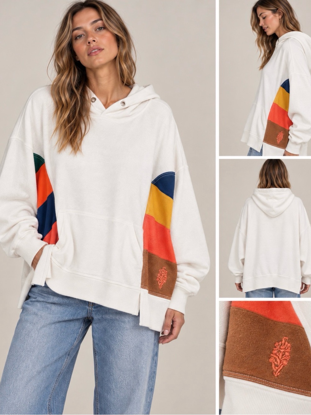 Free People Movement Oversized Colorblock Hoodie